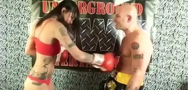  TATTED NATIVE AMERICAM BOMBSHELL BABE VS MAN IN INTERGENDER MATCH SEXY FIGHTING ! UIWP ENTERTAINMENT